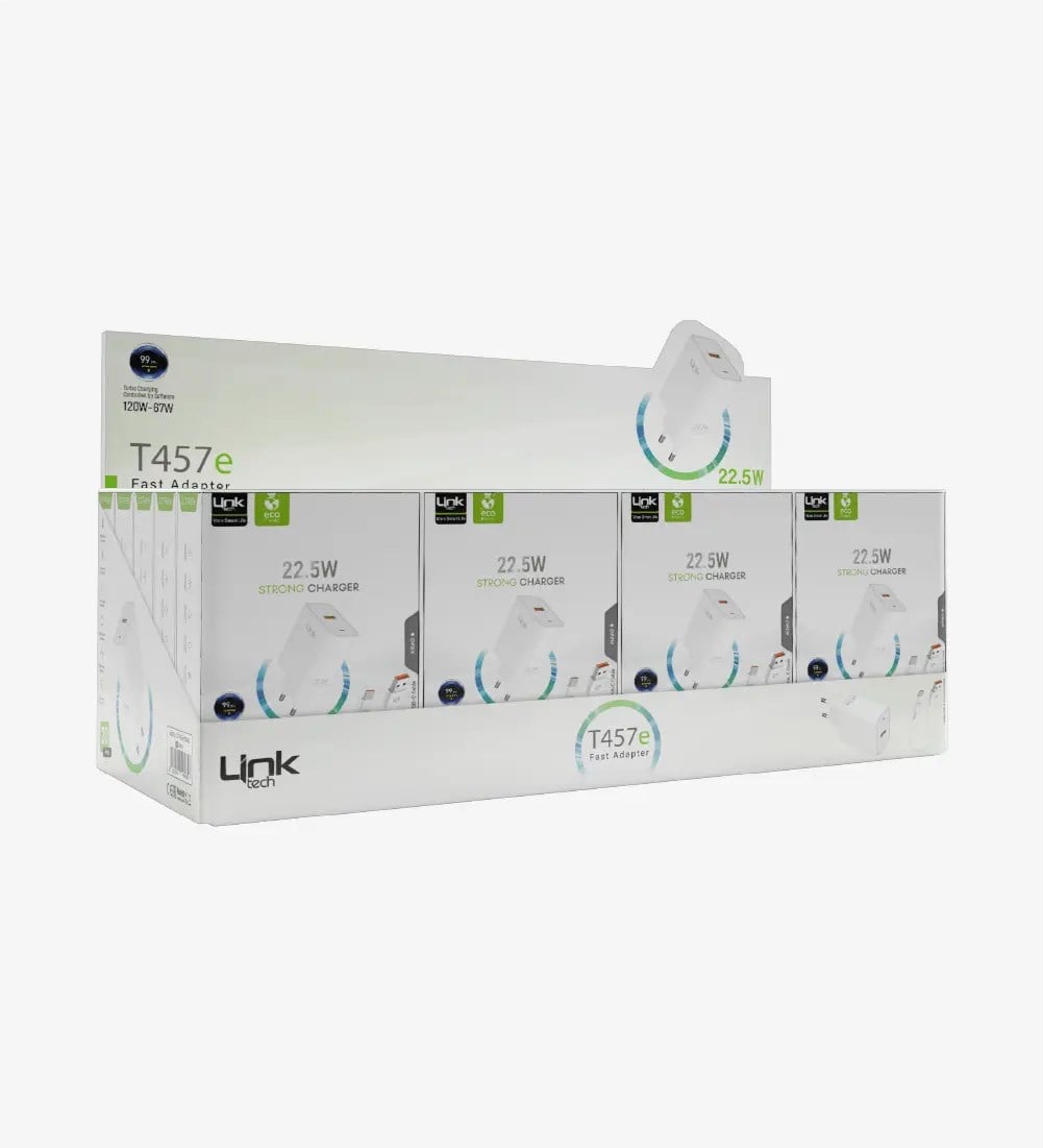 T457e Eco Friendly PD 22,5W Type-C Kablolu Süper Hızlı Şarj Cihazı 20'li Paket
