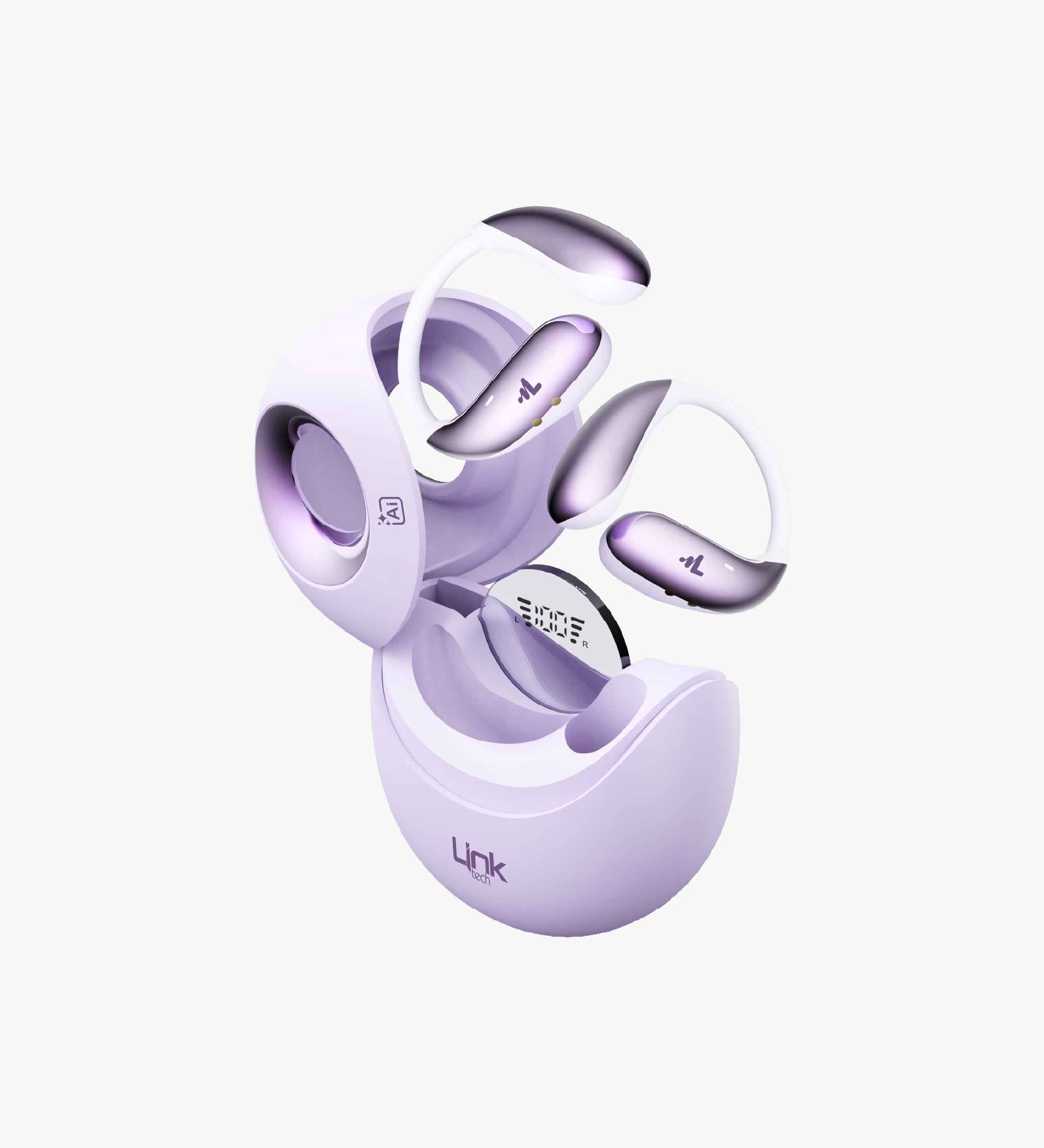 X166 Açık Kulak Tasarım Ai Dijital Ekranlı Bluetooth Kulaklık