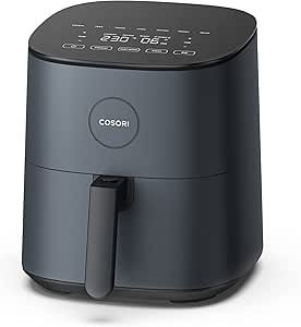 AirfryerCOSORI Sıcak Hava Fritözü, 4.7 Litre Air Fryer XXL, 1500 W, Dijital Temperd Glass Gösterisi, Bulaşık Makinesinde Yıkanabilir, Hava Üfleme Teknolojisi, Max 230°C Ayarlama, 9 Fonksiyon, Gri