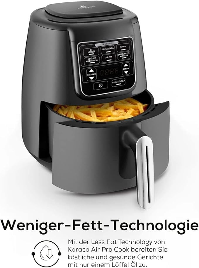 AirfryerOUTLET Karaca Air Pro Cook XL 2 In 1 Konuşan Airfryer Space Gri
