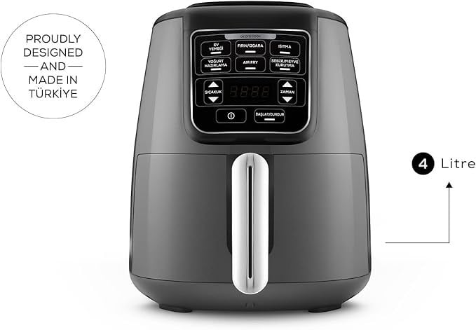 AirfryerOUTLET Karaca Air Pro Cook XL 2 In 1 Konuşan Airfryer Space Gri