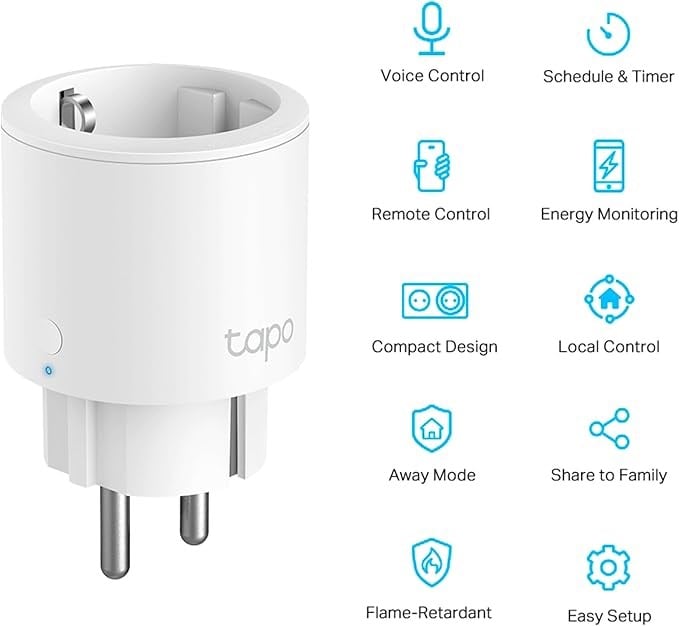 Akıllı PrizlerTP-Link Tapo P115, Mini Akıllı Wi-Fi Soketi, Enerji İzleme, 1-pack