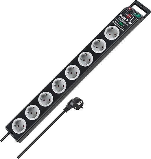 Akım Korumalı PrizlerBrennenstuhl Super-Solid surge protection 13.500 A 8Li Priz Siyah
