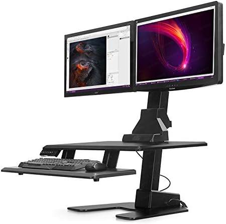 AksesuarlarOUTLET Dark WS20 Çift Monitör Destekli, Sit-Stand Elektrikli Yükseklik Ayarlı Masaüstü İş İstasyonu Monitör Kolu