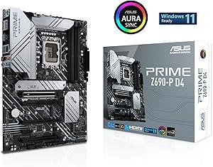 AnakartAsus Prime Z690-P D4 Intel Z690 LGA1700 DDR4 5333 DP HDMI 3x M2 USB 3.2 Aura RGB 2.5Gbit LAN ATX PCIe 5.0, Asus 5X Protection III, Windows 11 Ready