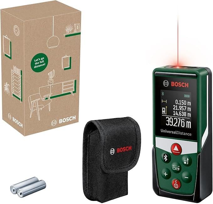 Dijital Lazerli Uzaklık ÖlçerBosch PLR 40 C lazer uzaklık ölçer (40 m'ye kadar mesafeyi hassas ölçme, Bluetooth bağlantısı, ölçüm fonksiyonları)