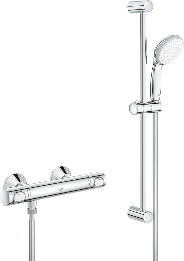 El Duşları ve ParçalarıGROHE Precision Flow Termostatik Duş Bataryası ve Duş Seti, Su Tasarruflu, Kireç Önleyici Sistem, Duş Başlığı, Krom, 34841000