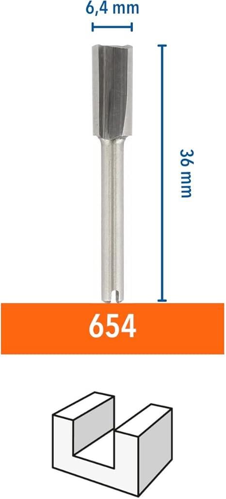 Matkap Aksesuar ve ParçalarıOUTLET Dremel 650 Ahşapta Kanal Açma En Küçük Düz Kenarlı Freze Ucu, 3,2 mm