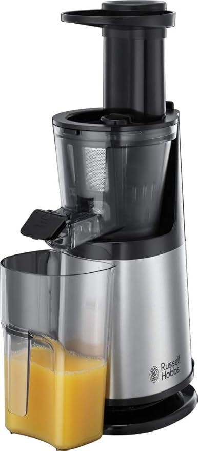 Meyve Narenciye SıkacaklarıOUTLET Russell Hobbs 25170-56 Yavaş Meyve Sıkacağı, 3 Süzgeç Ek Parçası (İnce, Kaba ve Dondurulmuş Meyveler), Siyah