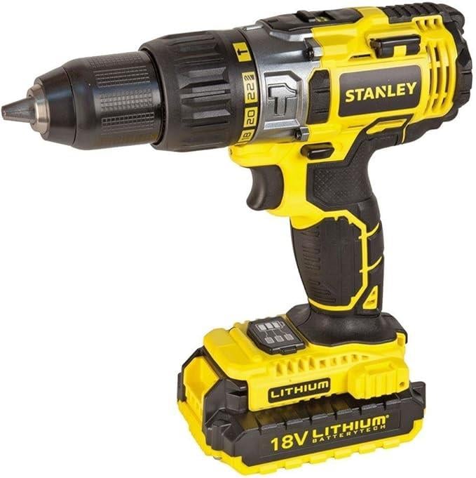 Normal ve Darbeli MatkaplarOUTLET Stanley STDC18LHBK Li/Ion Çift Akülü Profesyonel Darbeli Matkap, 18V, 2,0Ah, 1600 Dev/Dk, Sarı/Siyah