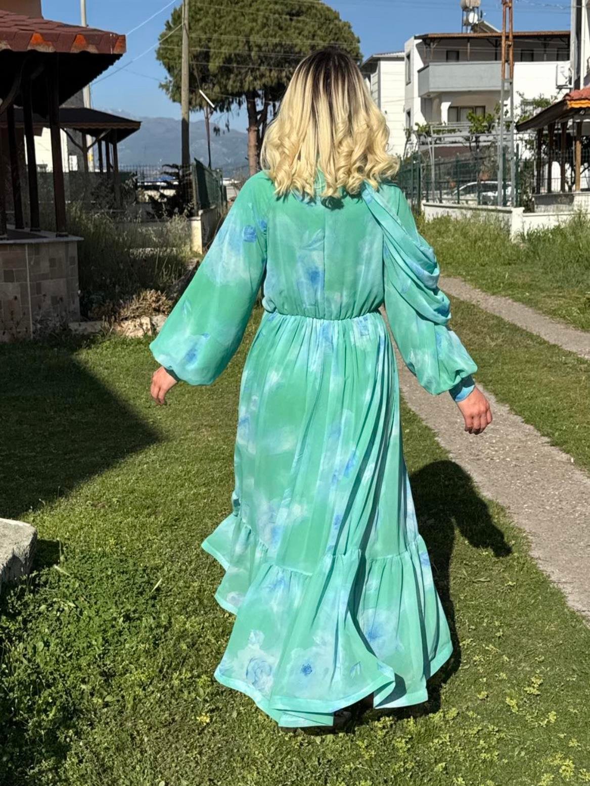 Abiye şifon elbise