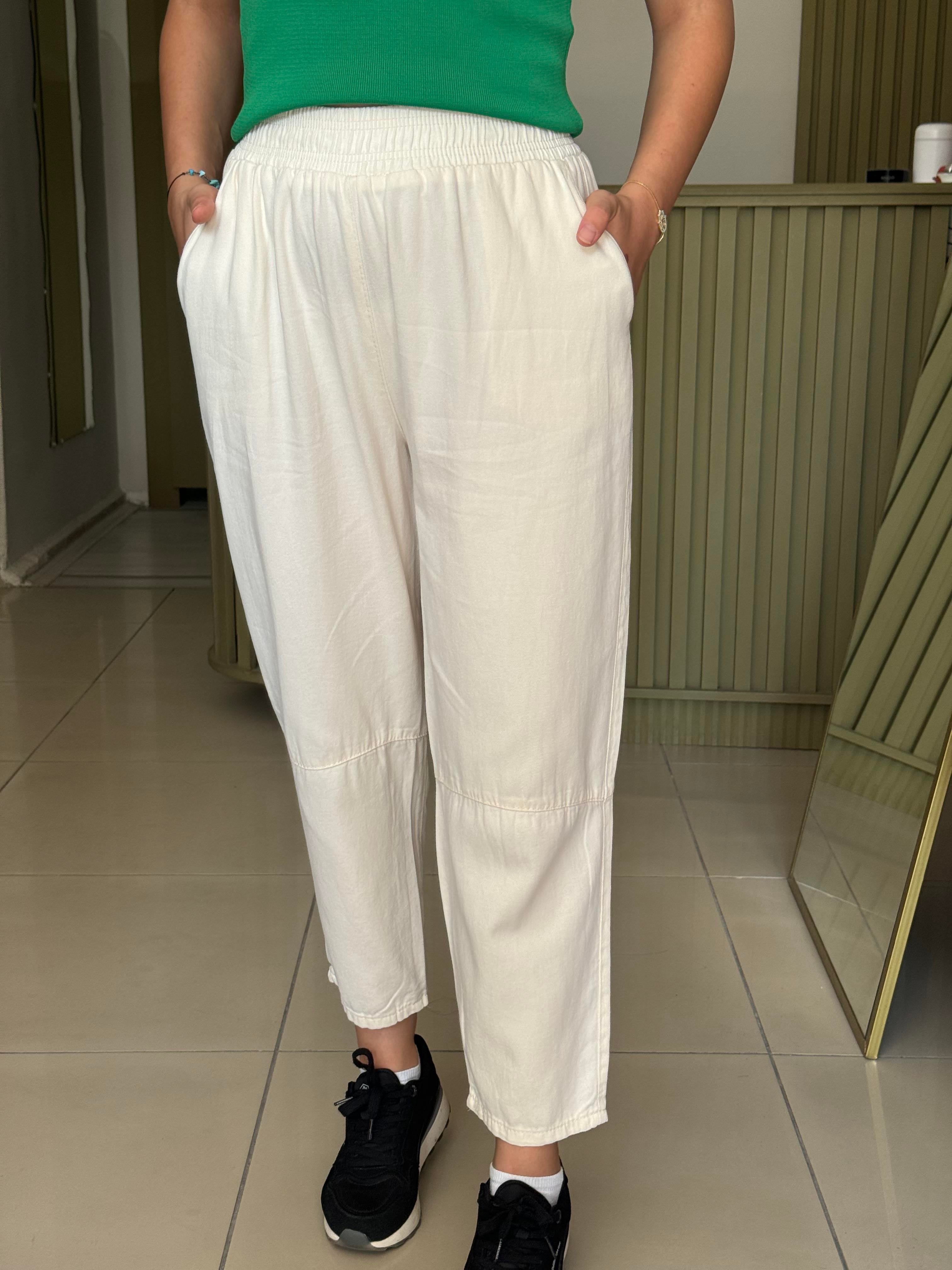 Gabardın Şalvar Pantolon- Ekru