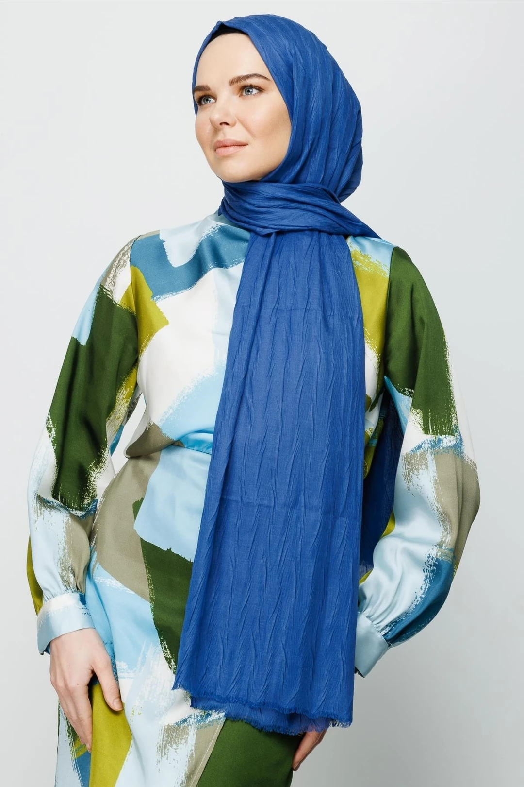 Piliseli Bambu Şal- indigo