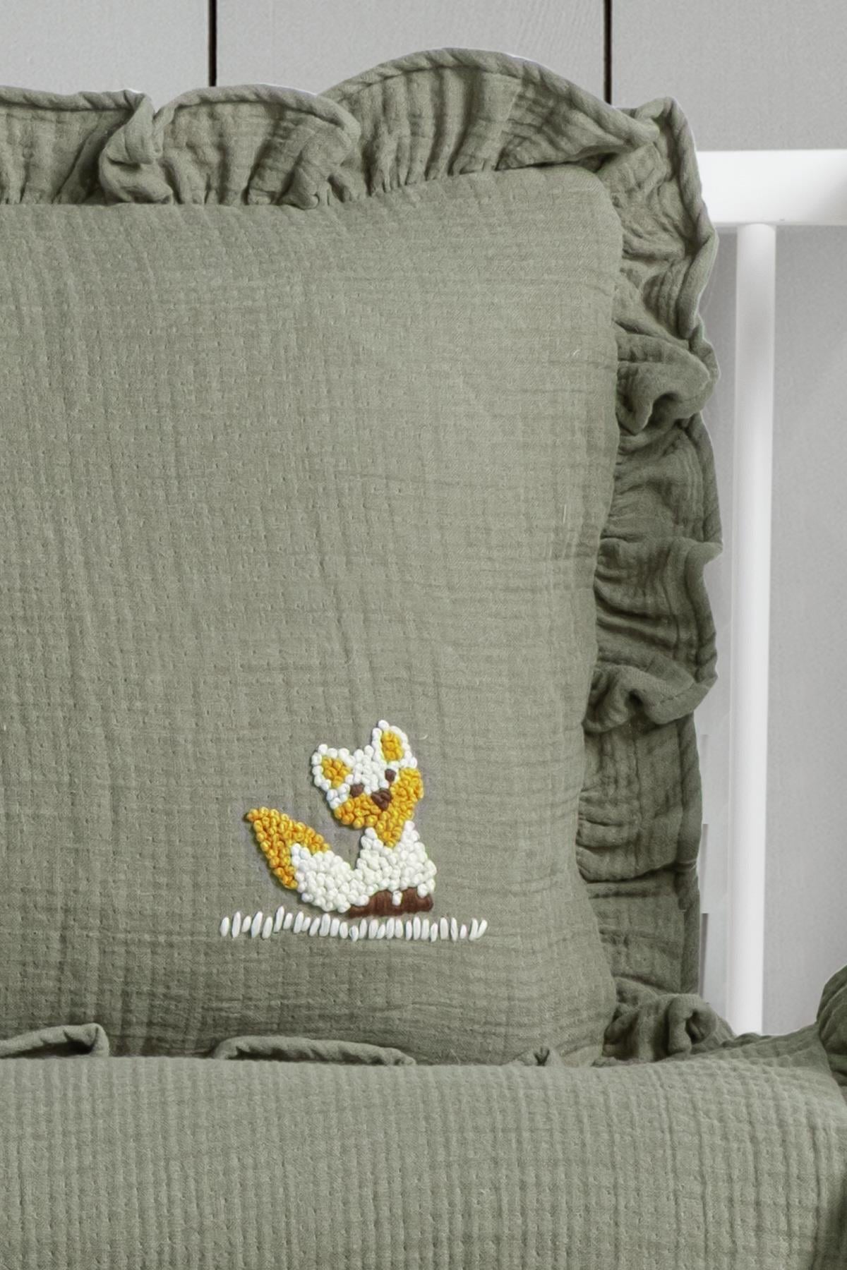 Handmade Bebek 4 Kat Fırfırlı Müslin Örtü Seti - Volpa