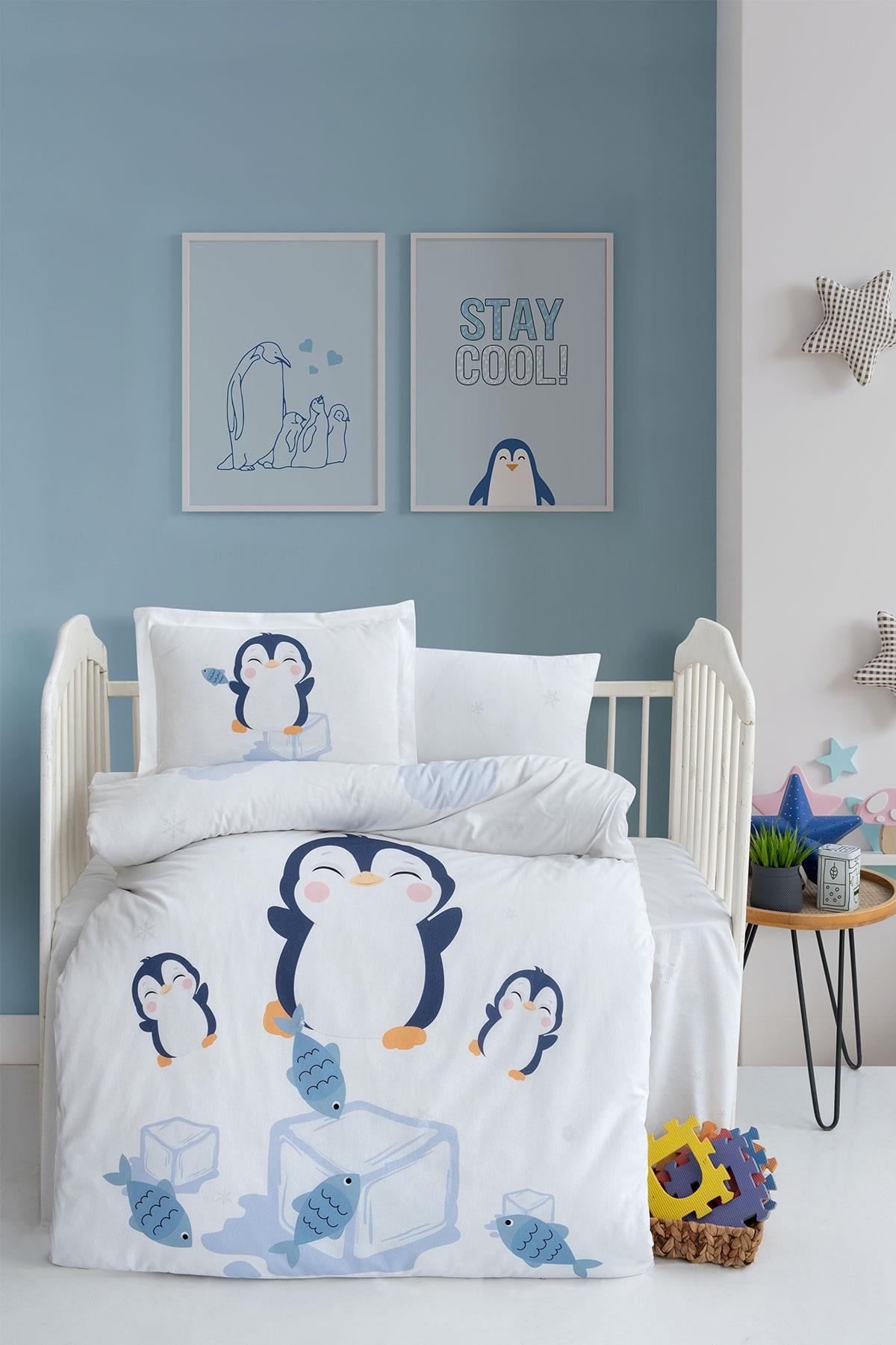 Ranforce Bebek Nevresim Takımı - Penguin