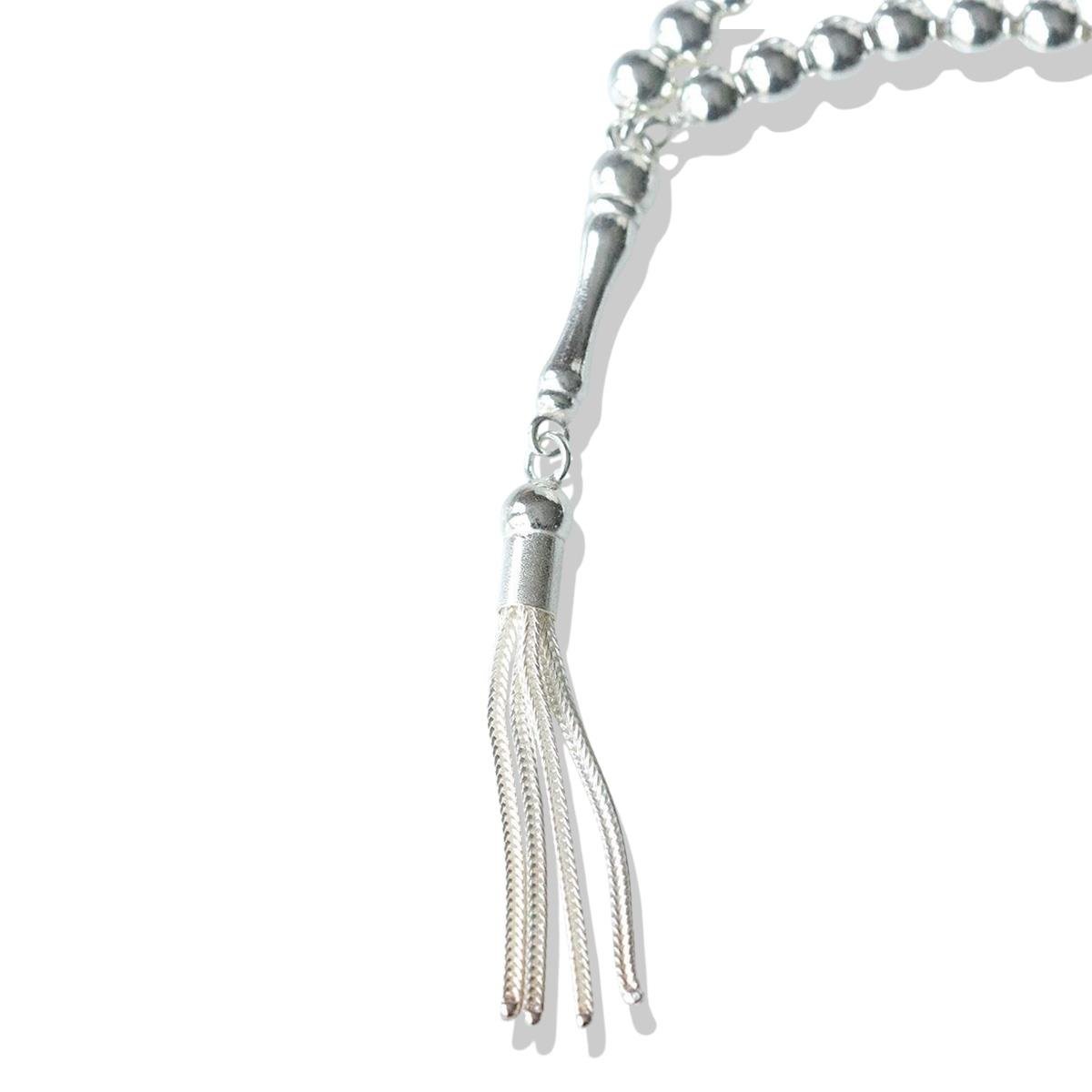 4 Püsküllü Gümüş Tesbih