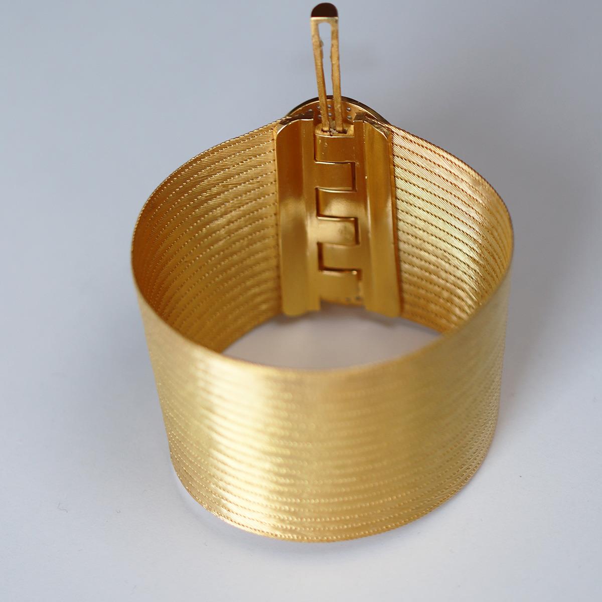 925 Ayar Gümüş Üzerine Gold Kaplama 19 Sıra Trabzon Kelepçe