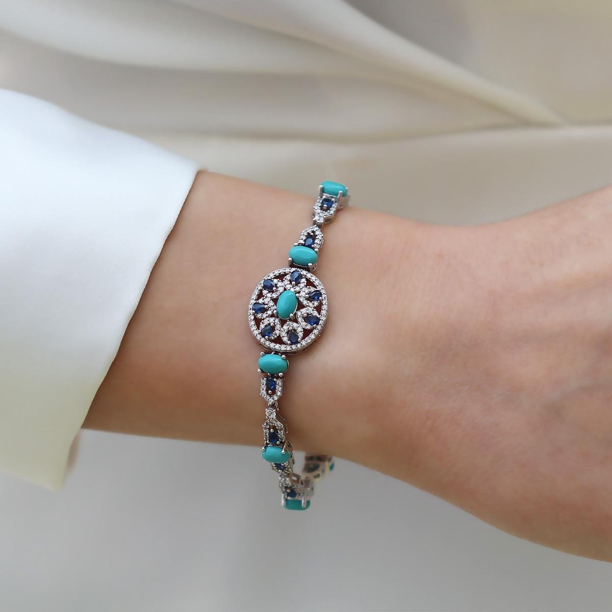 Aria Stone Serisi Elips Gümüş Bileklik