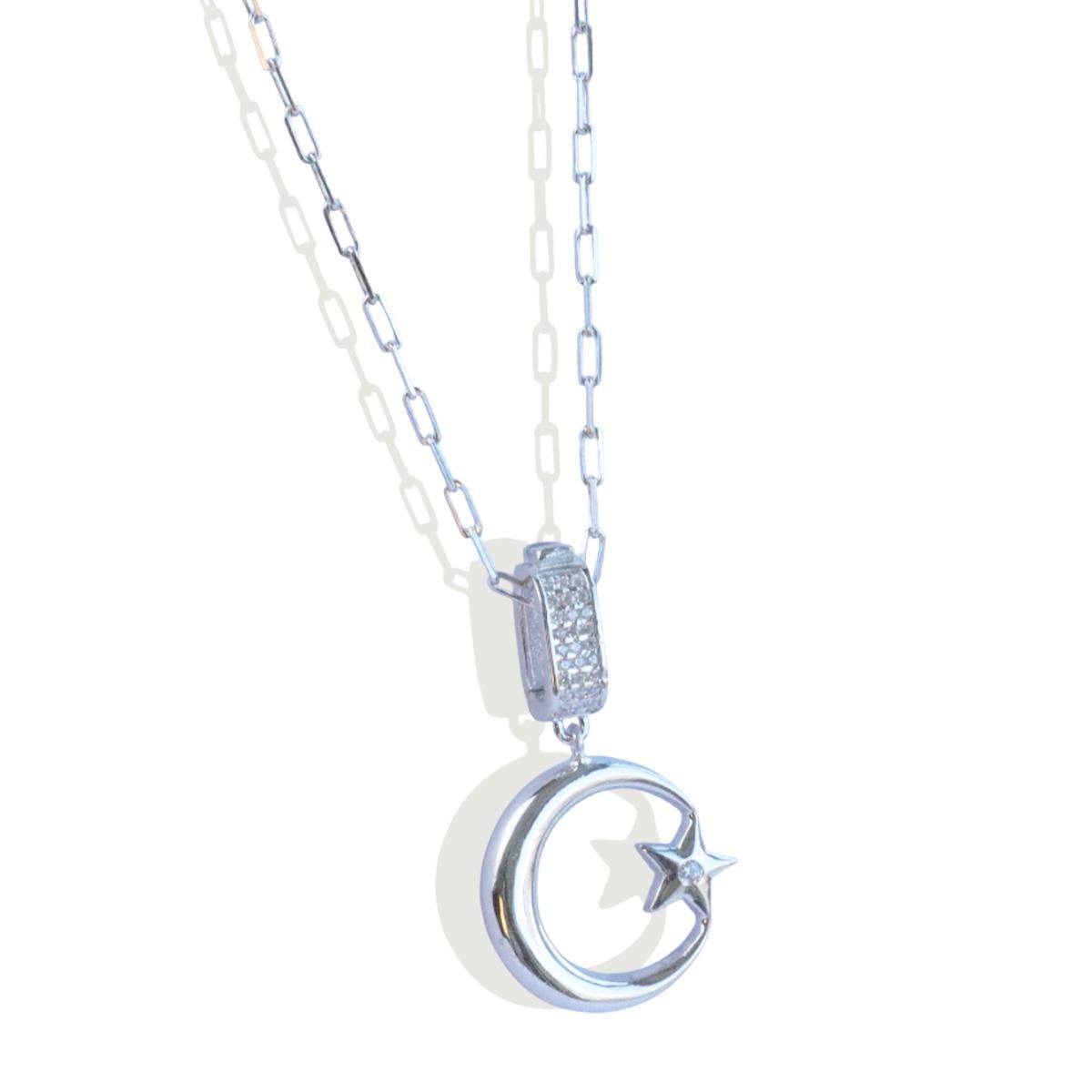 Ay Yıldız Charm Trend Gümüş Kolye