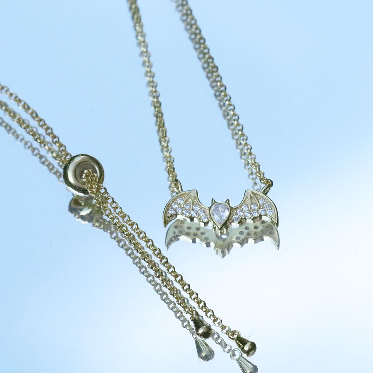 Batman Gold Kaplama Asansörlü Gümüş Kolye