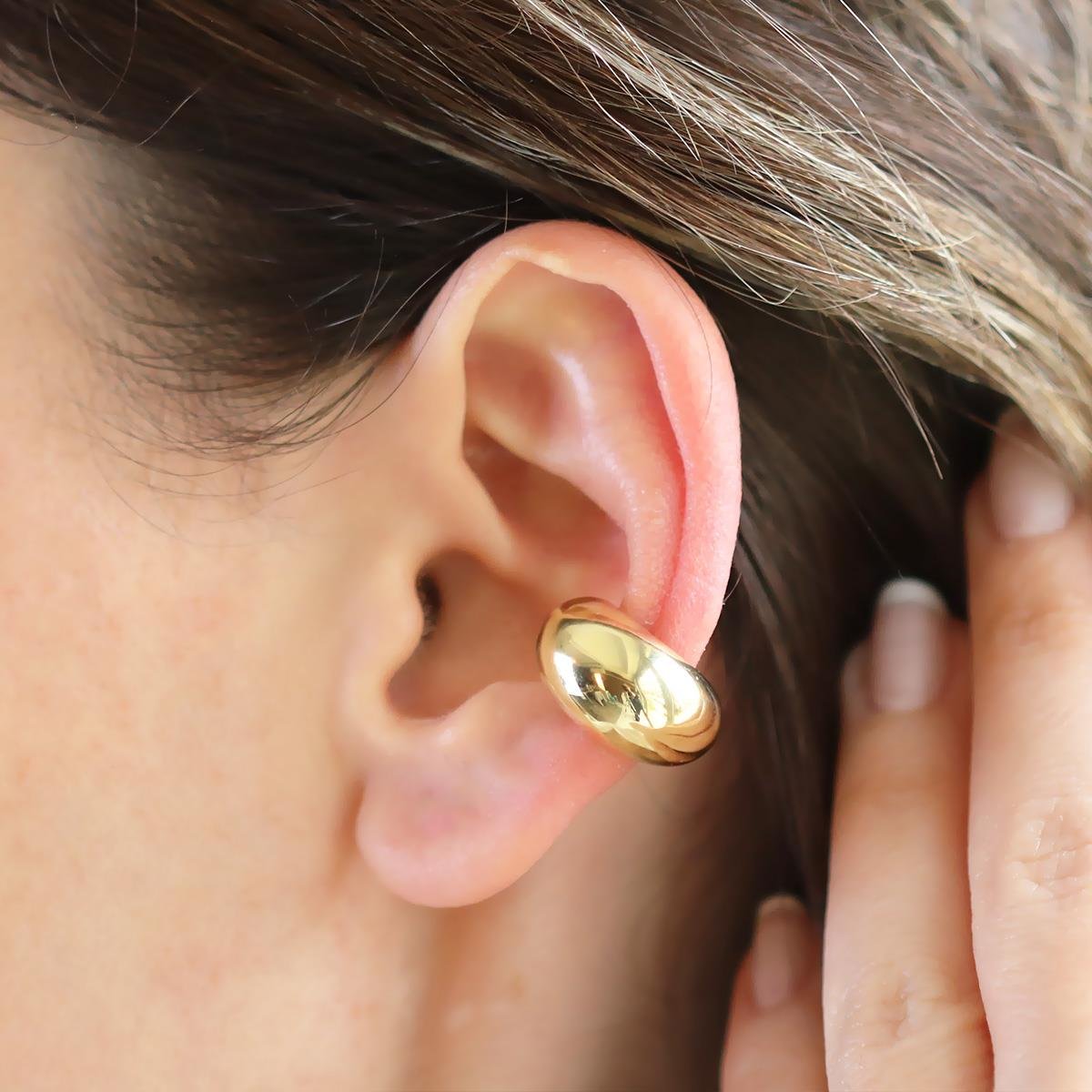 Bombeli Cuff Gümüş Küpe