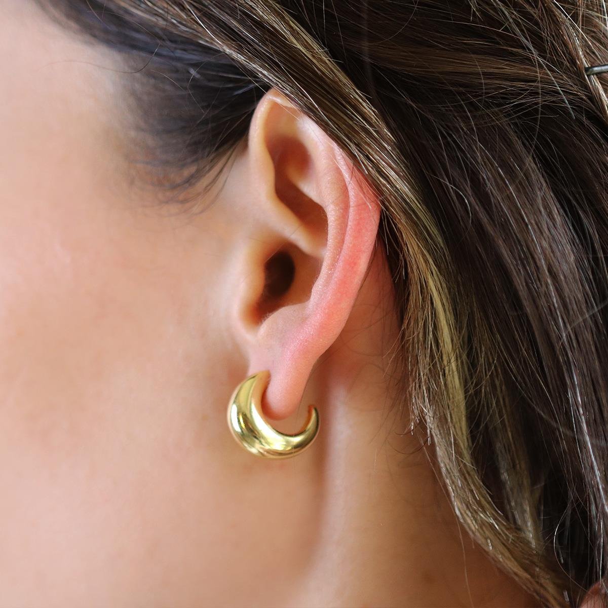 Bombeli Halka Gümüş Küpe