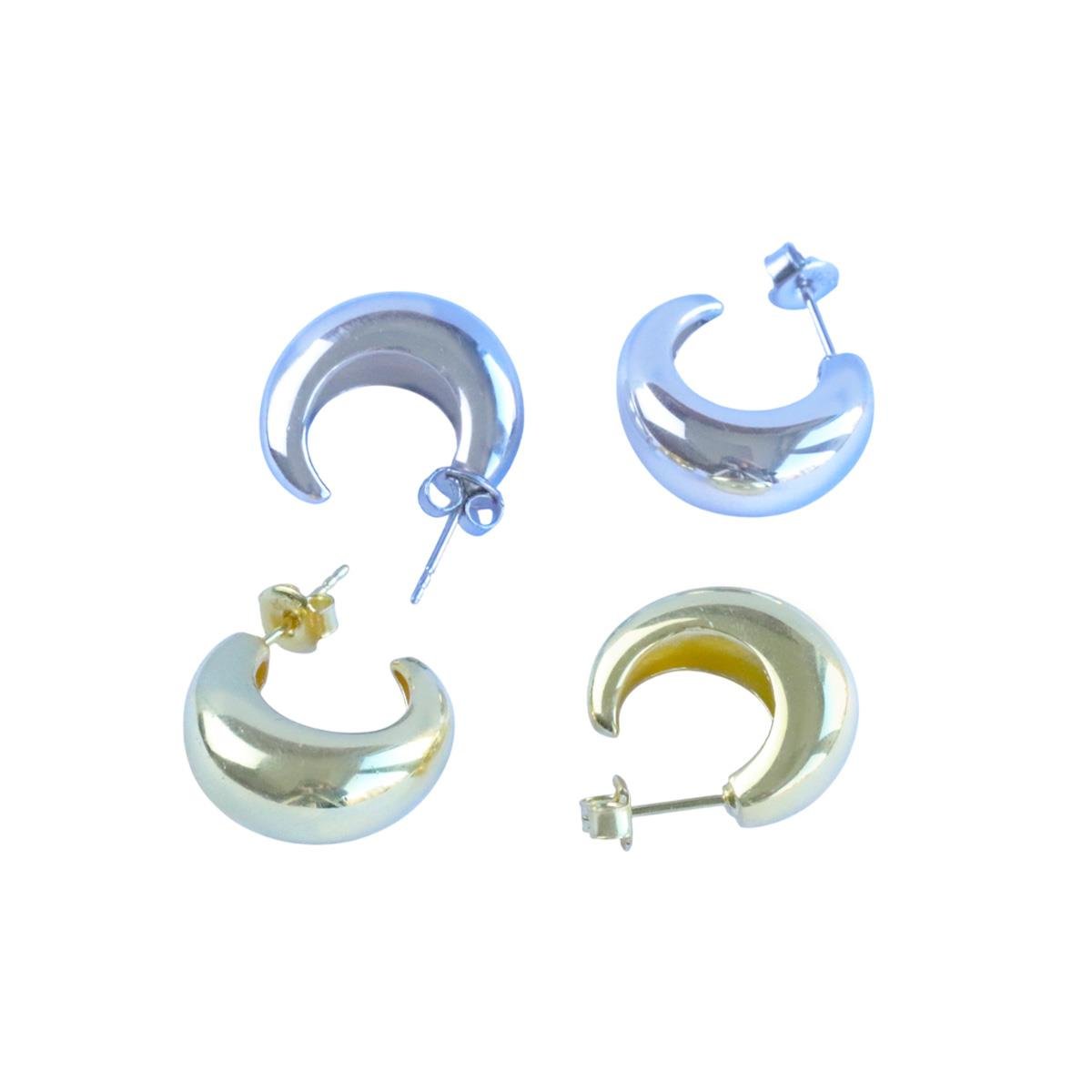 Bombeli Halka Gümüş Küpe