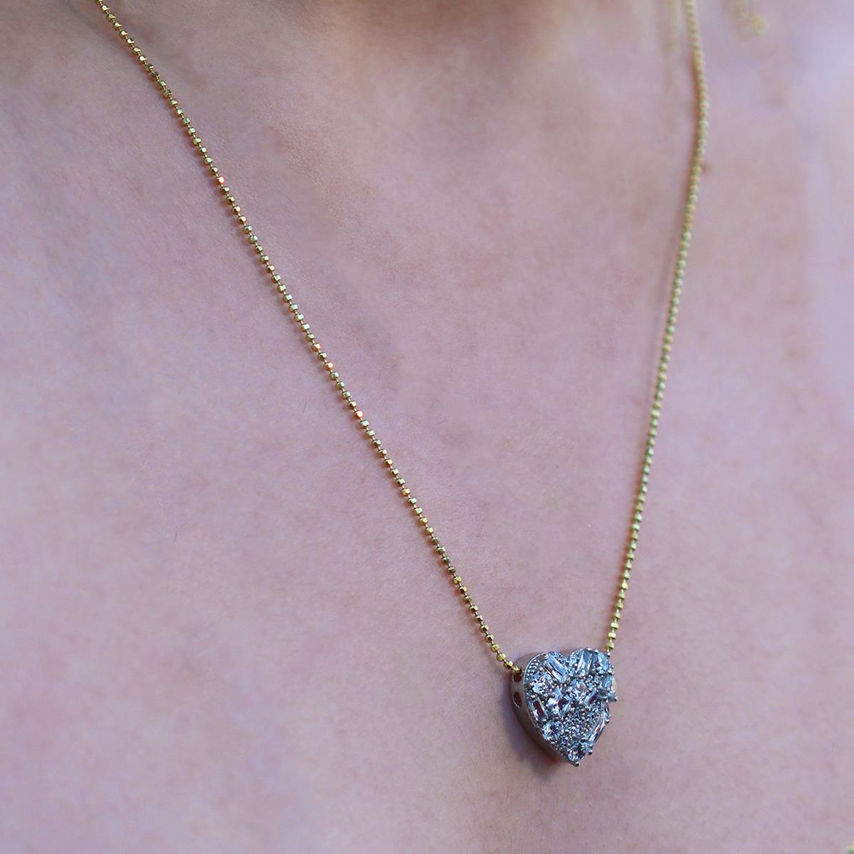 Çoktaşlı Kalp Gold Kaplama Gümüş Kolye