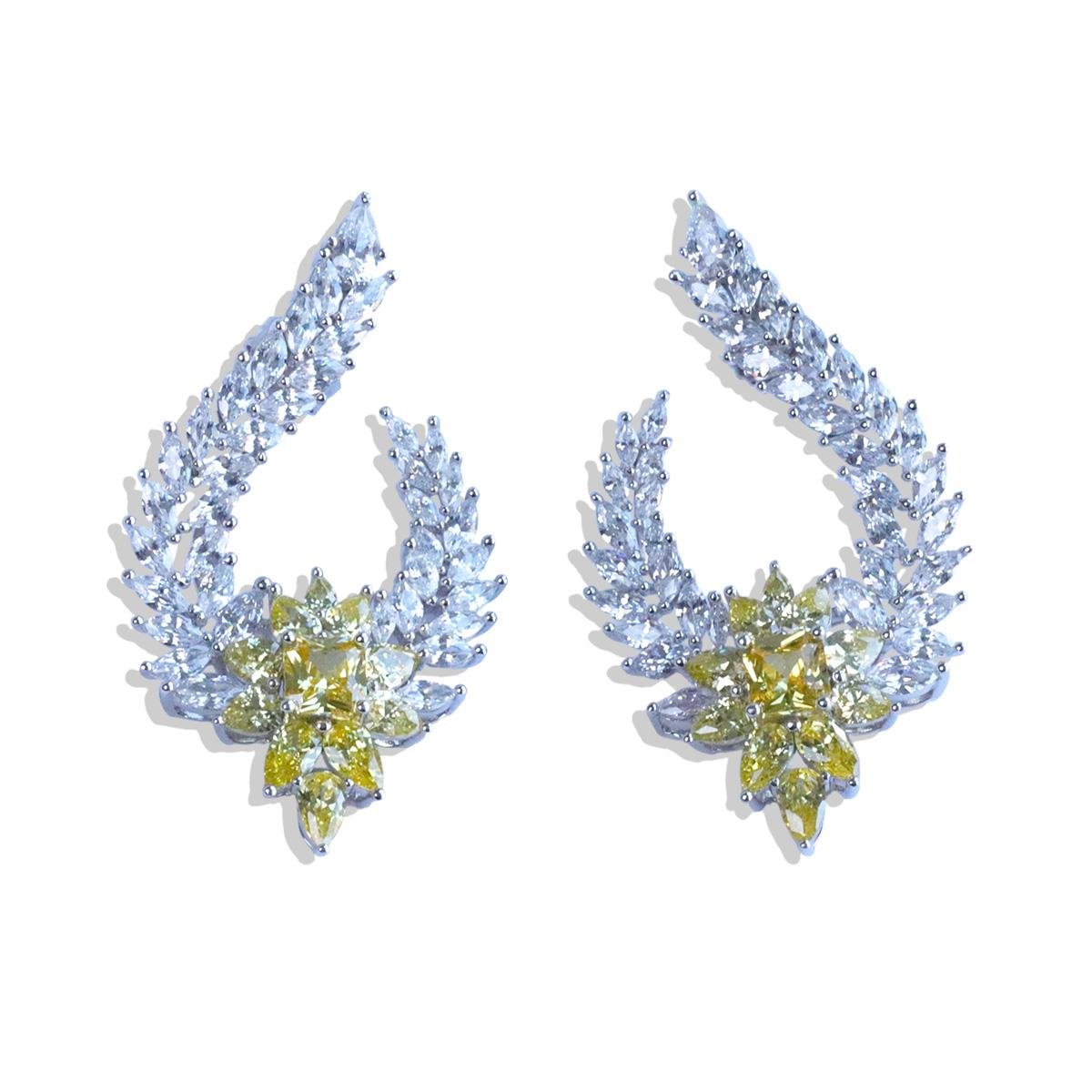 Damla Festival Sitrin Taşlı Gümüş Küpe