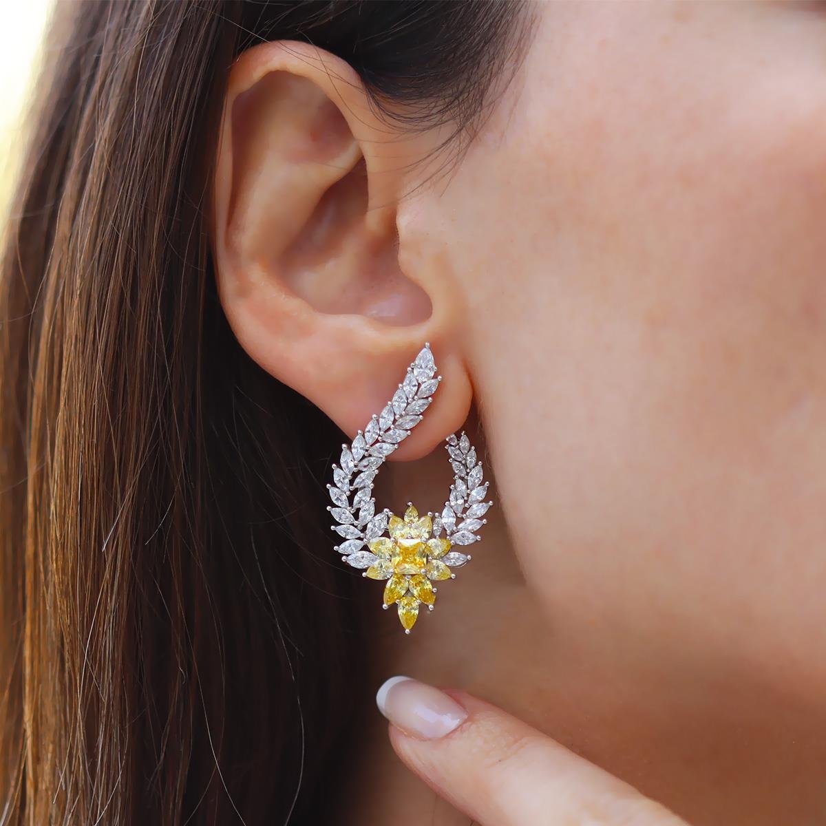 Damla Festival Sitrin Taşlı Gümüş Küpe