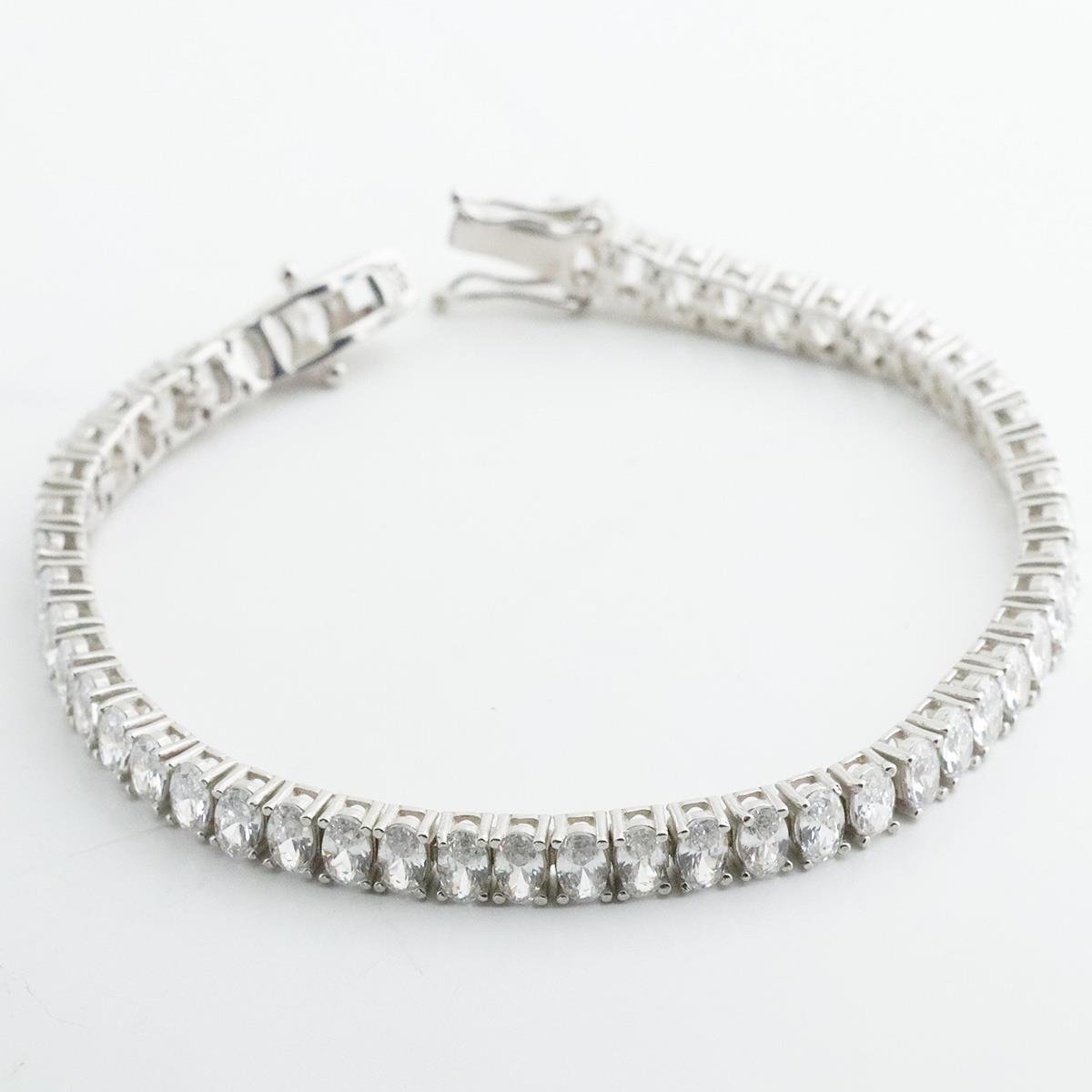 Damla Modeli Su Yolu Zirkon Taşlı Gümüş Bileklik