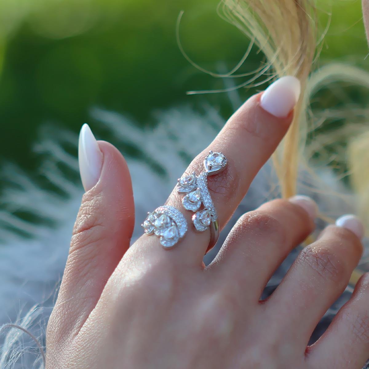 Damla Taşlı Sky Diamond Gümüş Yüzük