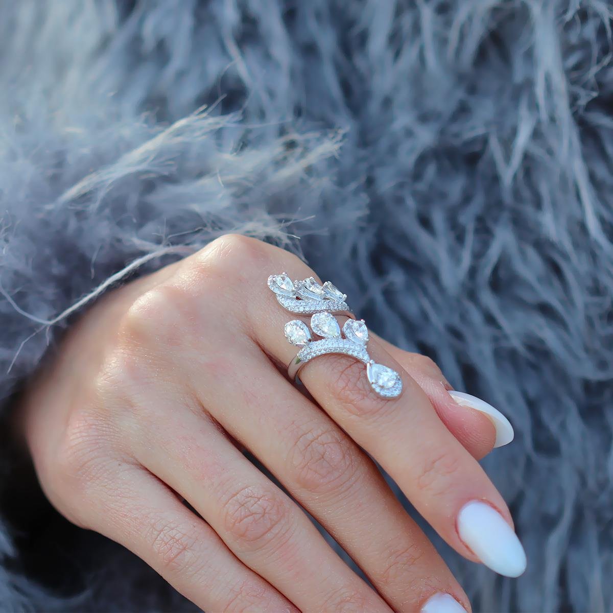 Damla Taşlı Sky Diamond Gümüş Yüzük