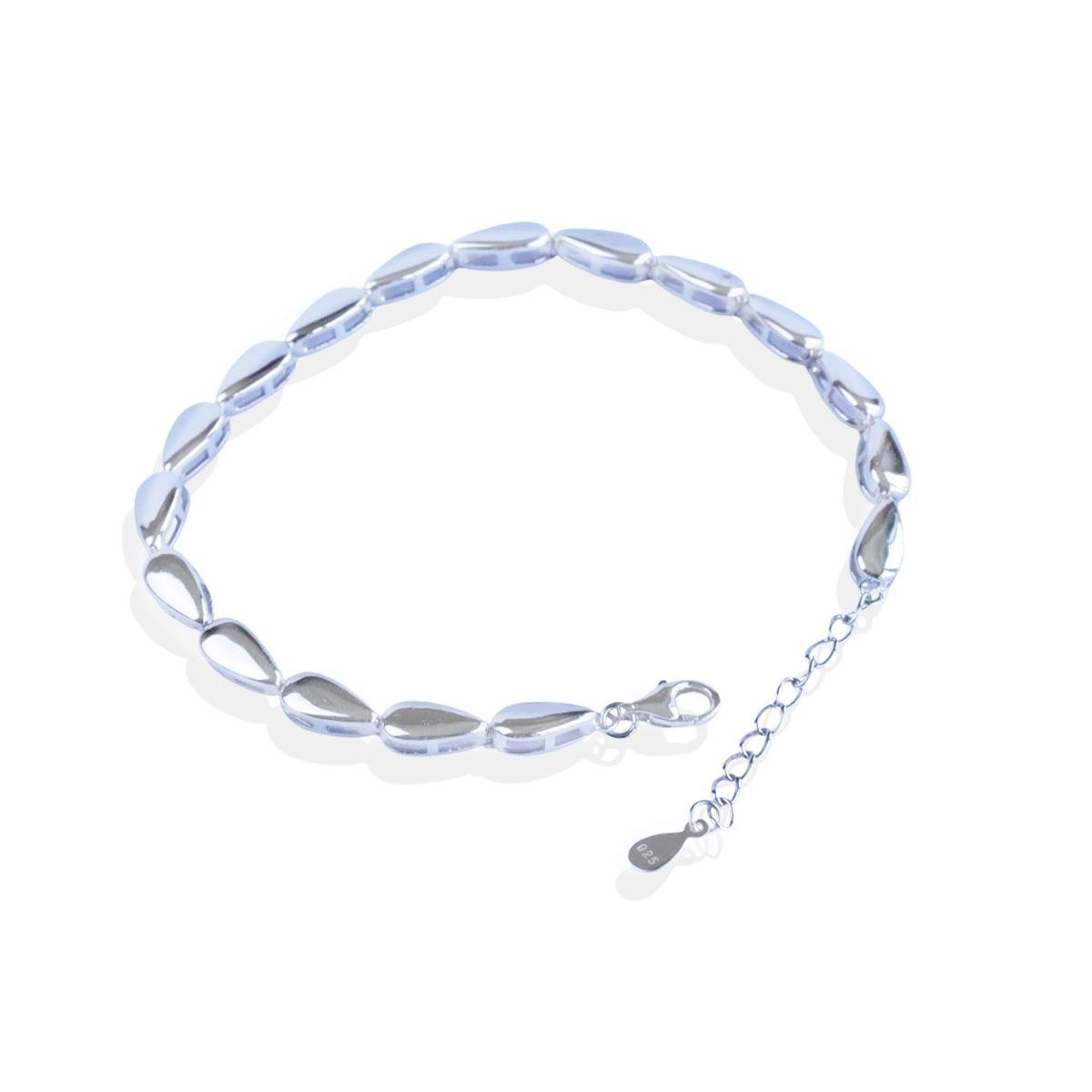 Damla Taşsız Sıralı Gümüş Bileklik