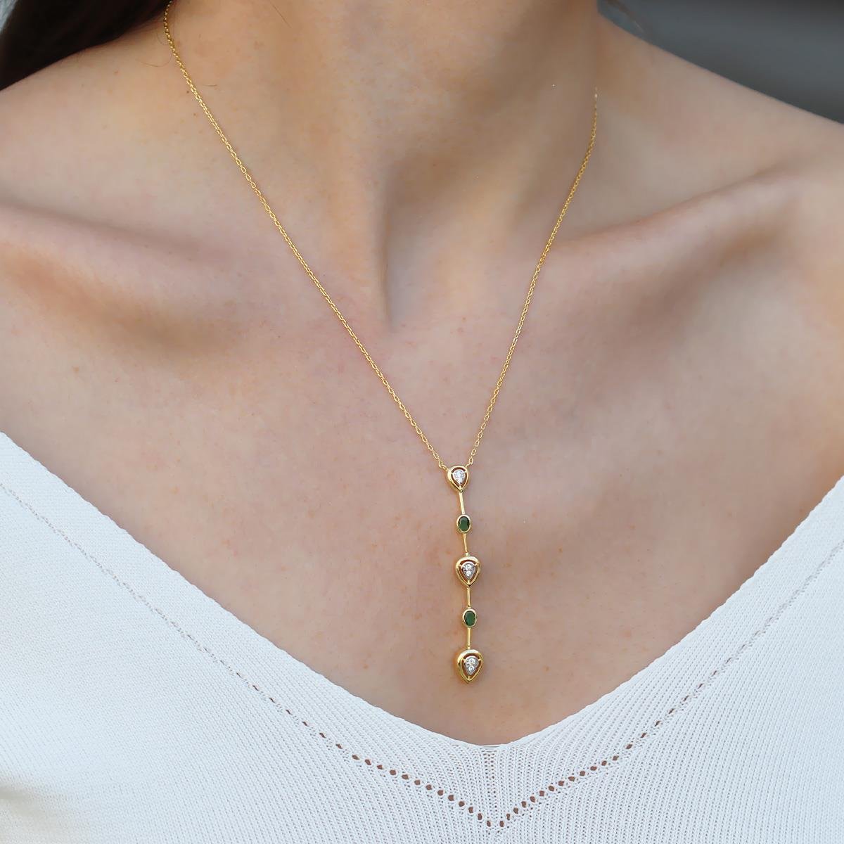 Damla Trend Gold Gümüş Kolye