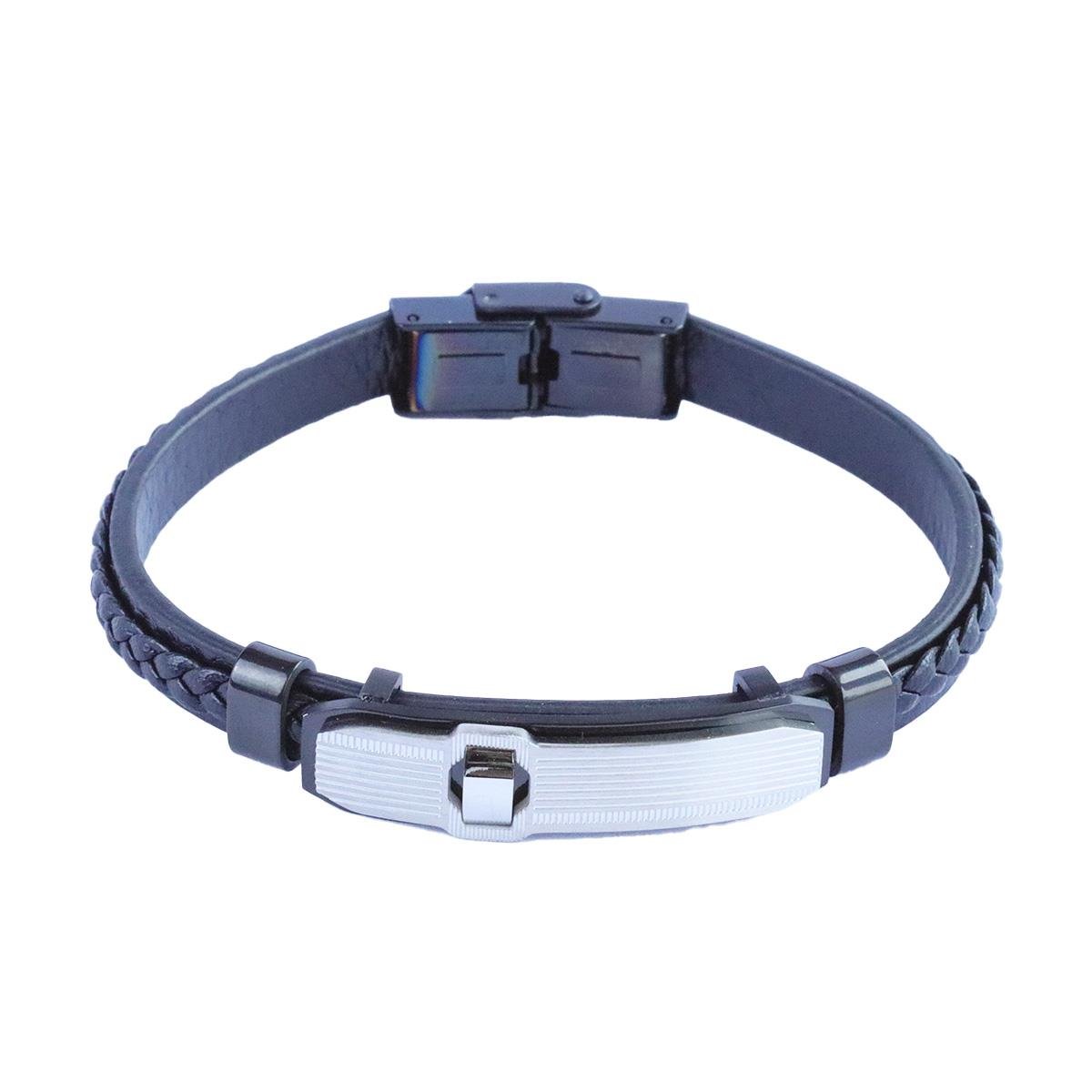 Deri Plaka Erkek Bileklik