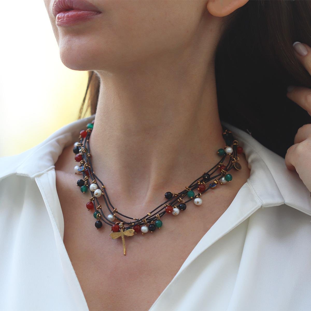 Derili Turmalin Yusufçuk Gümüş Kolye