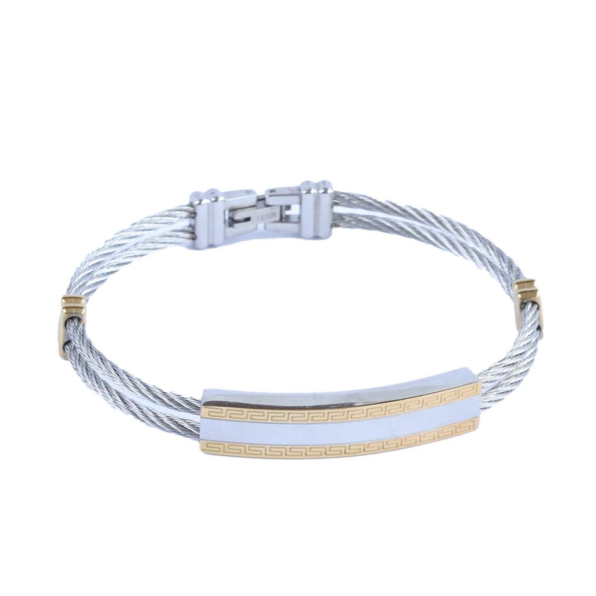 Desenli Hasır Plaka Çelik Bileklik