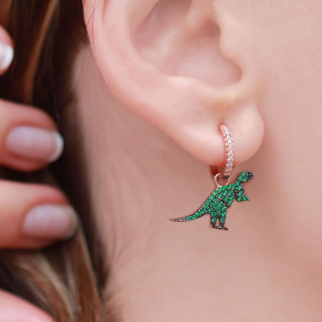 Dinazor Tasarım Rose Kaplama Küpe