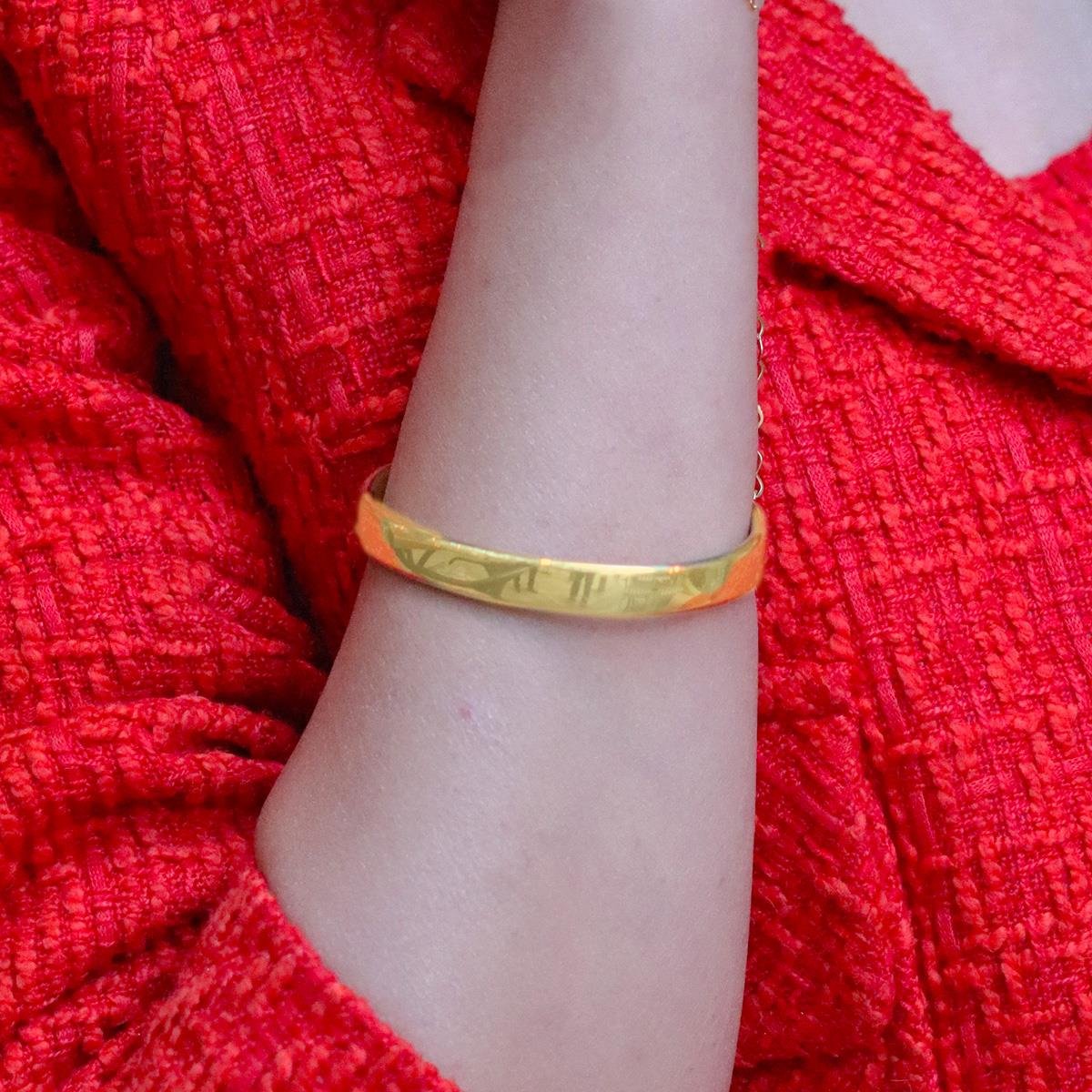 Düz 8mm Gold Gümüş Kelepçe