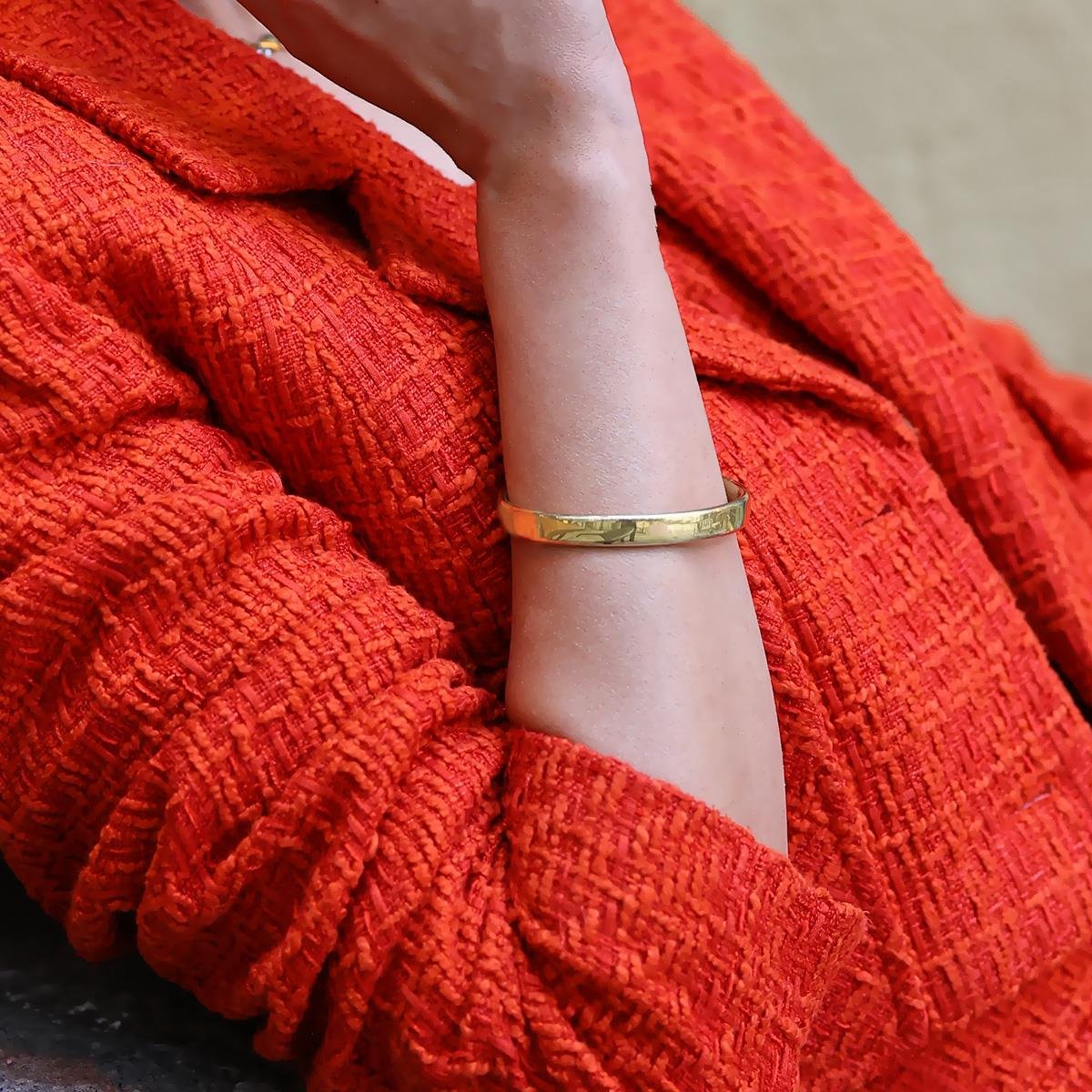 Düz 8mm Gold Gümüş Kelepçe