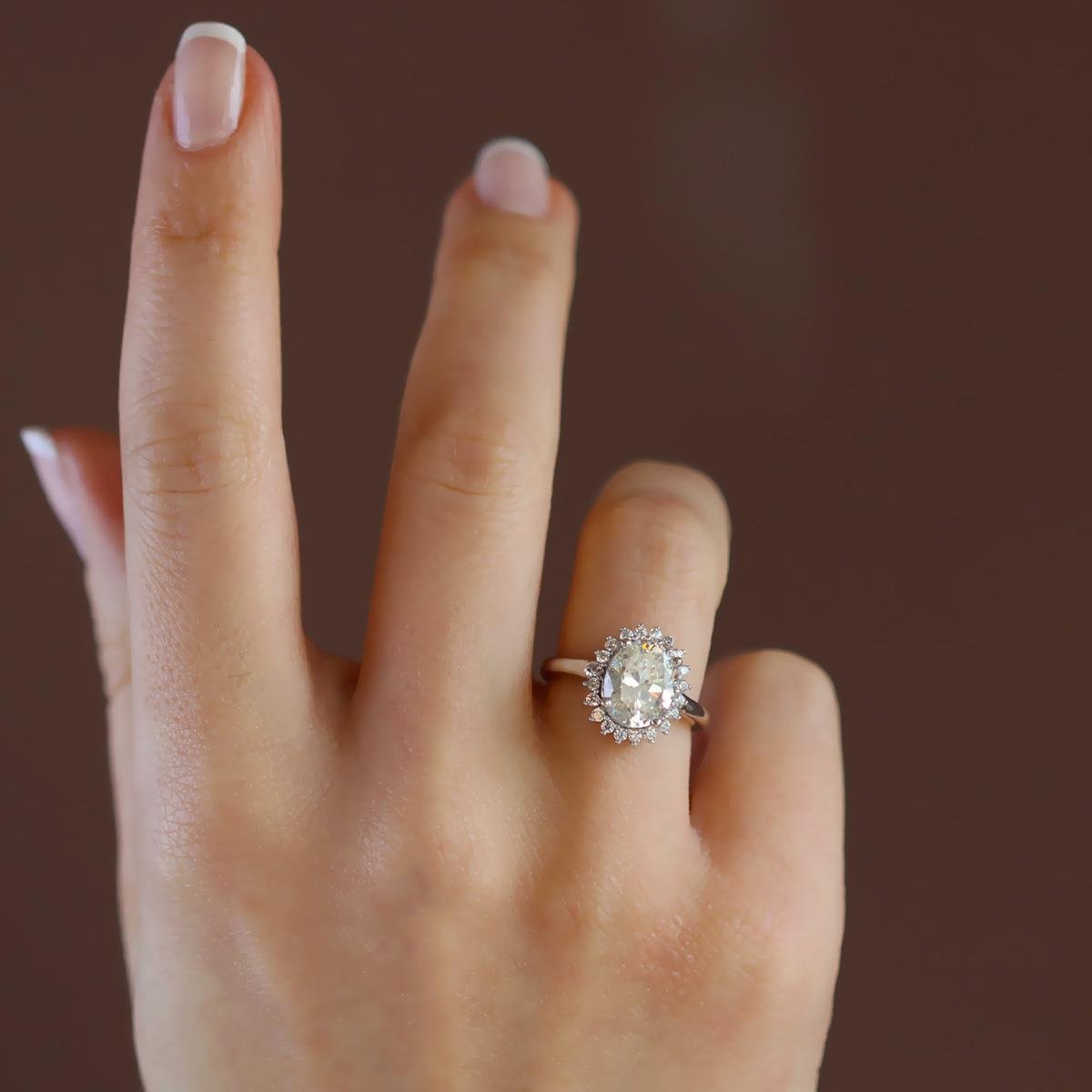 Elips 2.00 CT Sky Diamond Gümüş Yüzük