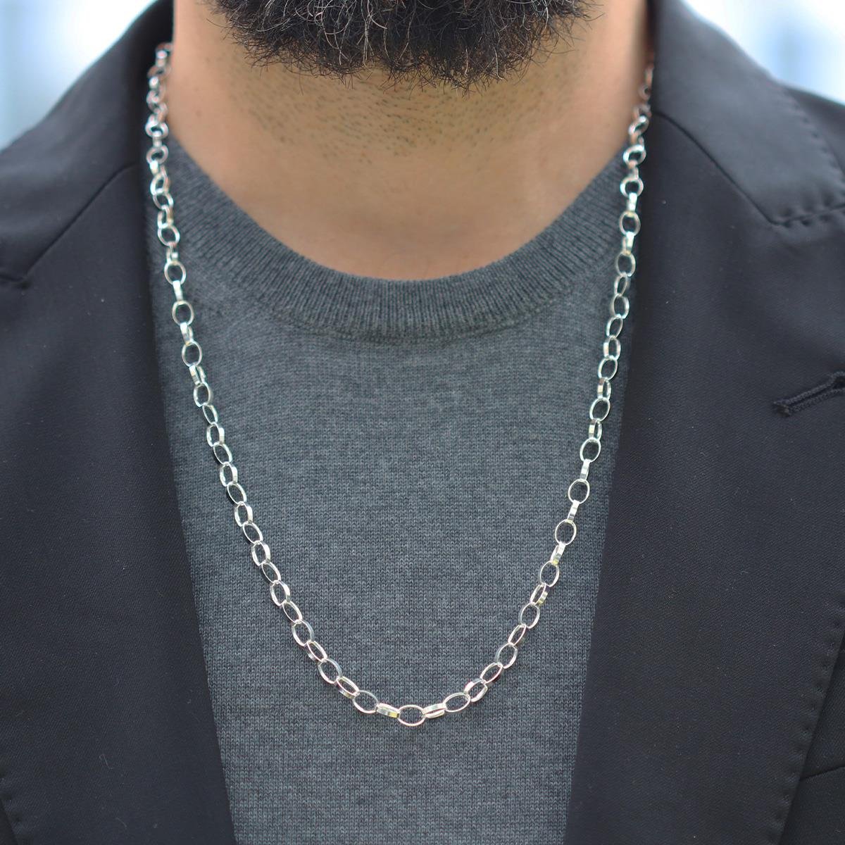 Elips Doch 5mm 65cm Gümüş Erkek Zincir