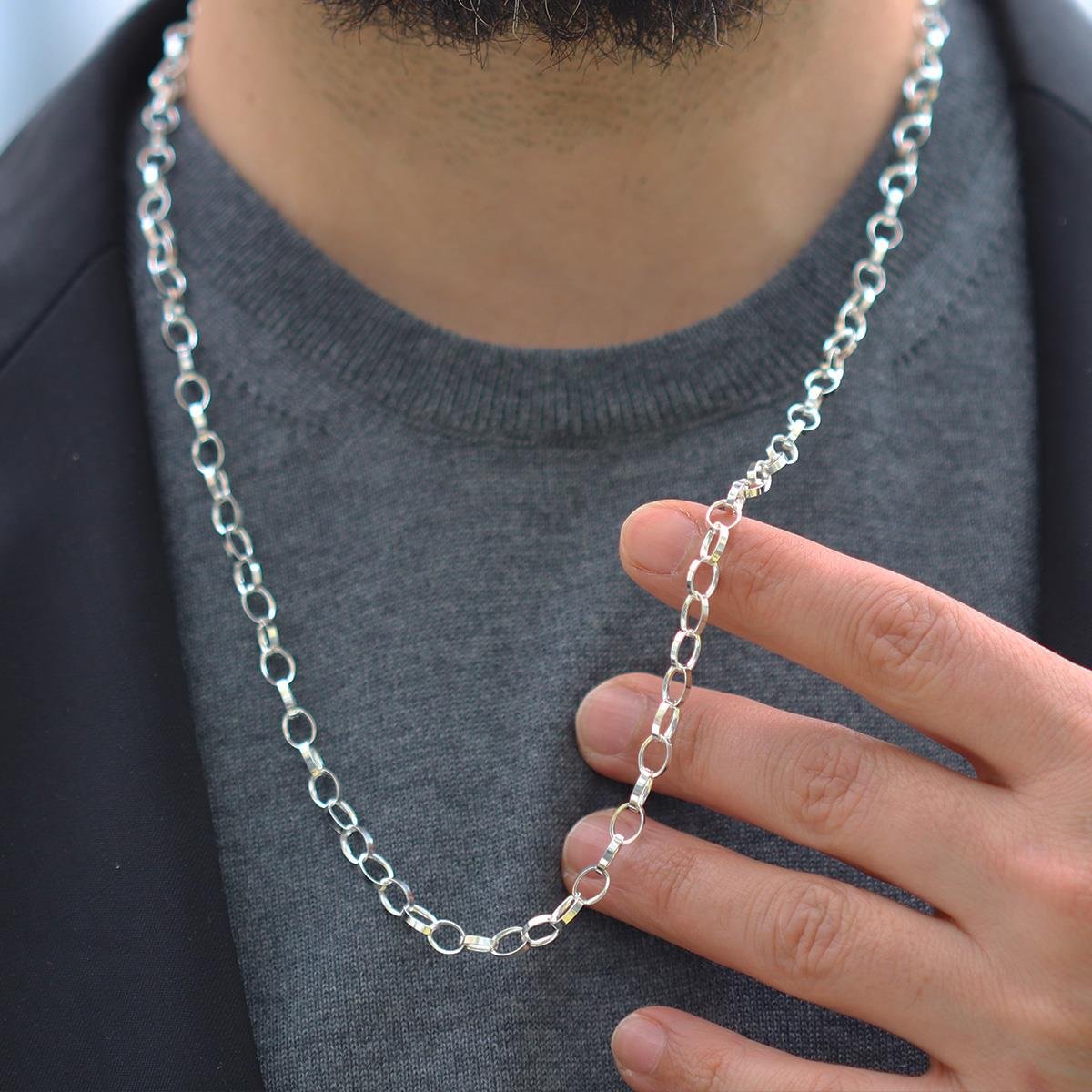 Elips Doch 5mm 65cm Gümüş Erkek Zincir