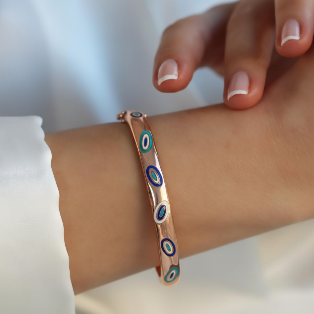 Fortuna Modeli Rose Gold Gümüş Kelepçe