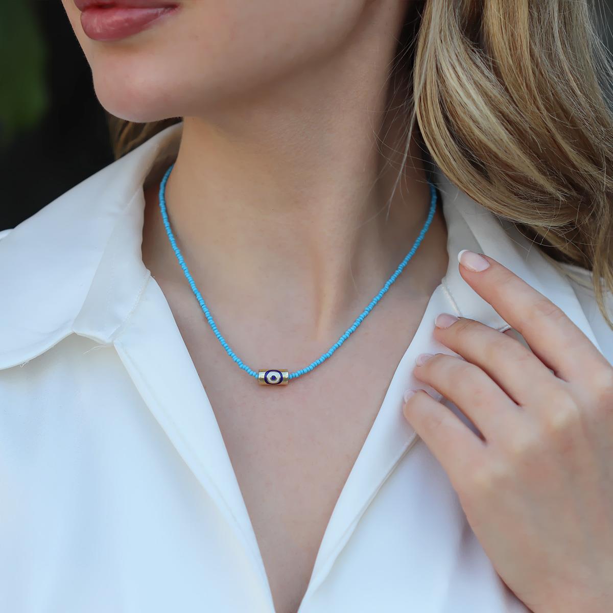 Fortuna Modeli Turkuaz Doğaltaş Gümüş Kolye