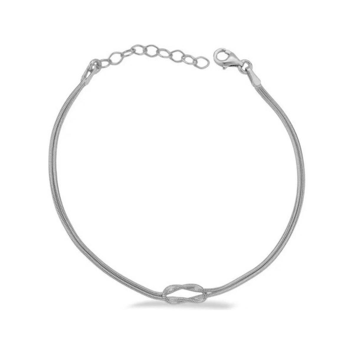 Gönül Bağı Modeli Düğüm Çift Gümüş Bileklik