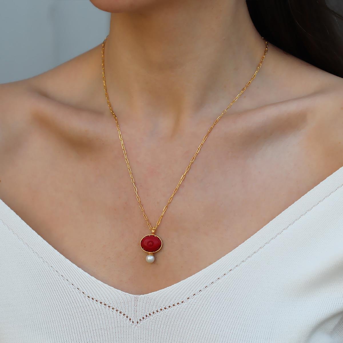 Göz İnci Trend Gold Gümüş Kolye