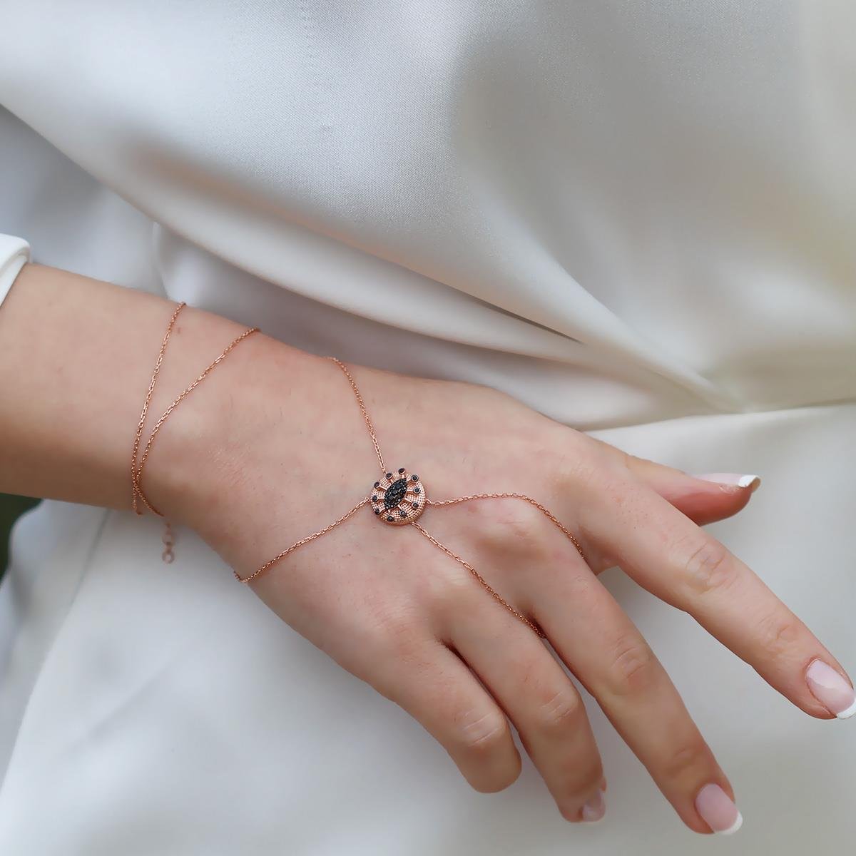 Göz Modeli Rose Gold Gümüş Şahmeran