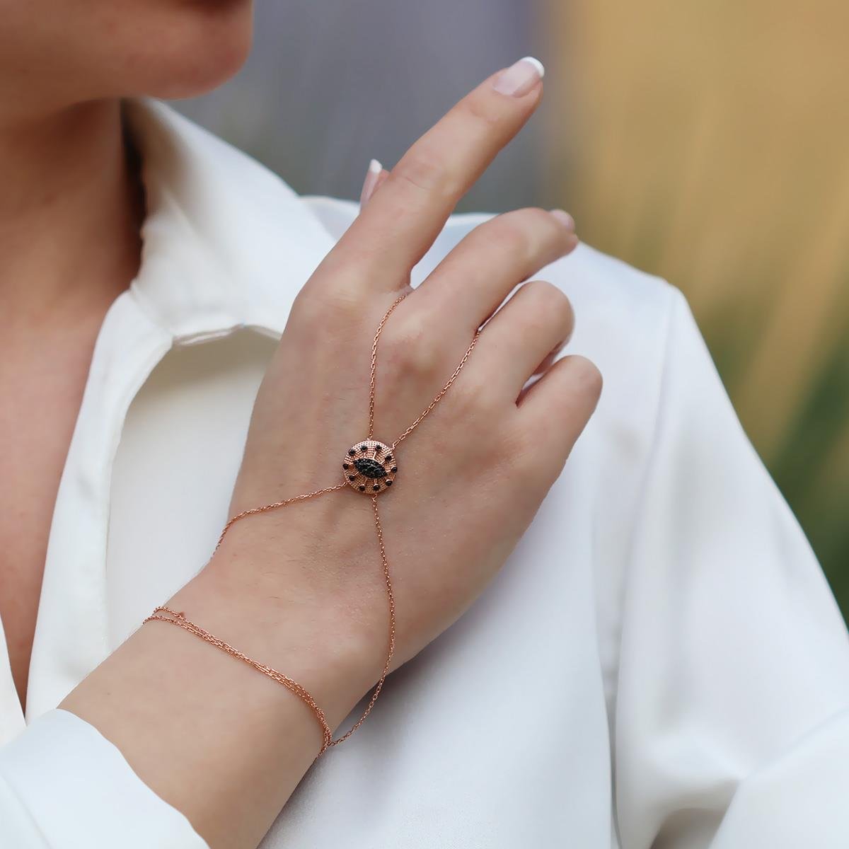 Göz Modeli Rose Gold Gümüş Şahmeran